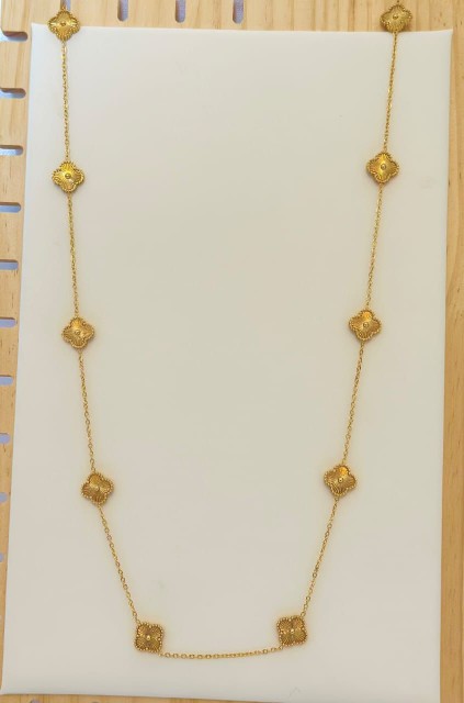 gold Vancleef necklace long