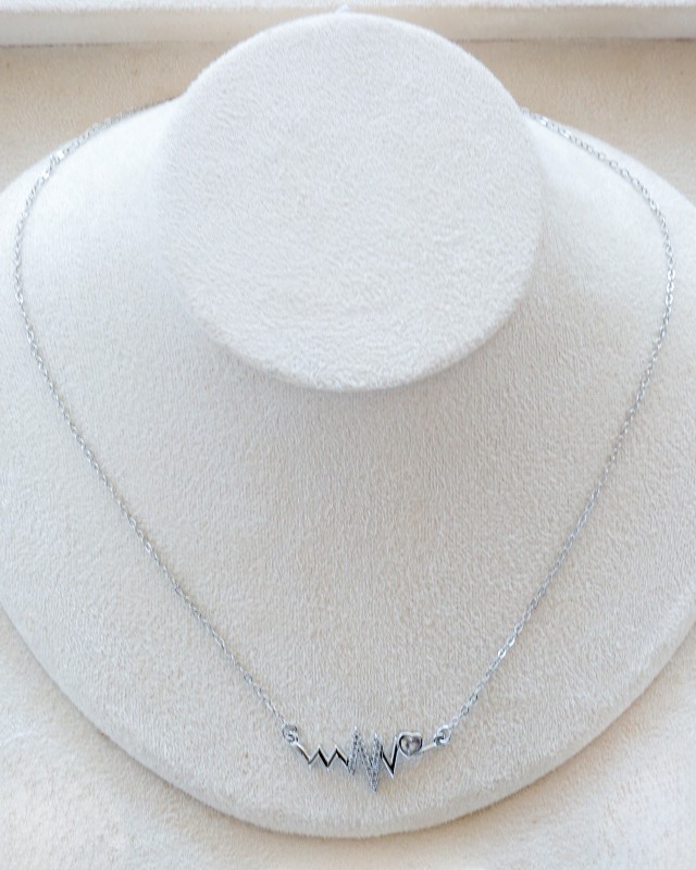 heartbeat silver necklace