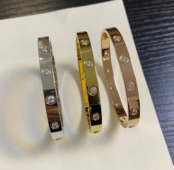 cartier set 3 colors with zircon