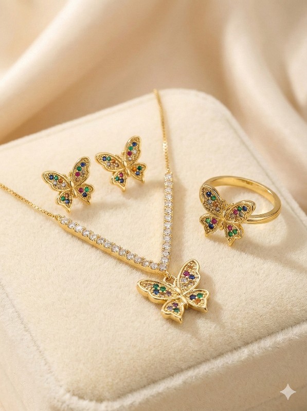 butterfly full set gold colorful