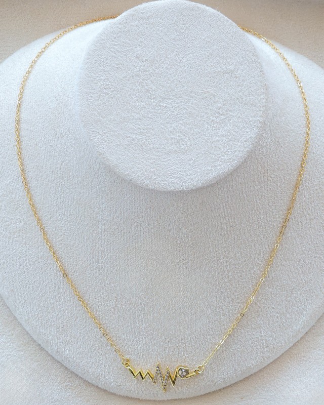 golden heartbeat necklace